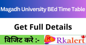 Magadh University BEd Time Table 