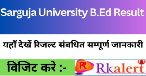 Sarguja University B.Ed Result