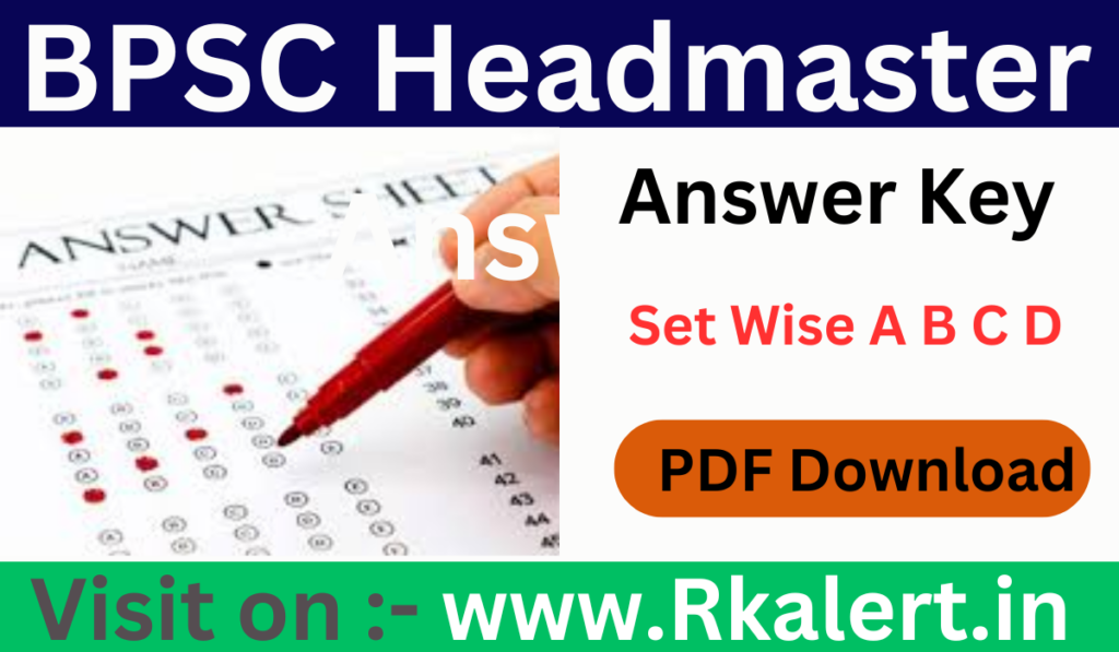 BPSE Headmaster  Answer Key 