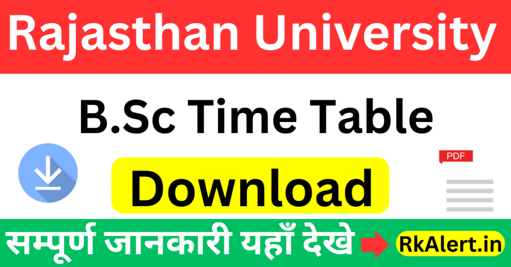 Uniraj BSc 1st 3rd Semester Time Table