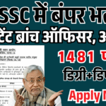 BSSC Assistant Branch Officer 1481 Vacancy 2024