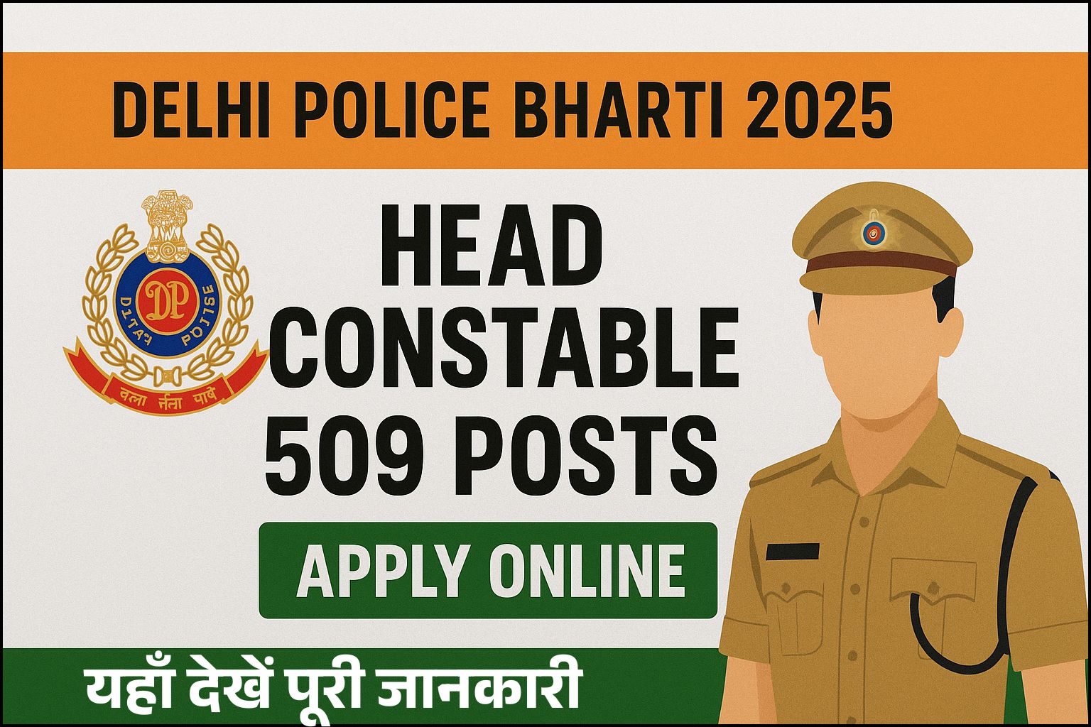 Delhi Police Head Constable Ministerial Recruitment