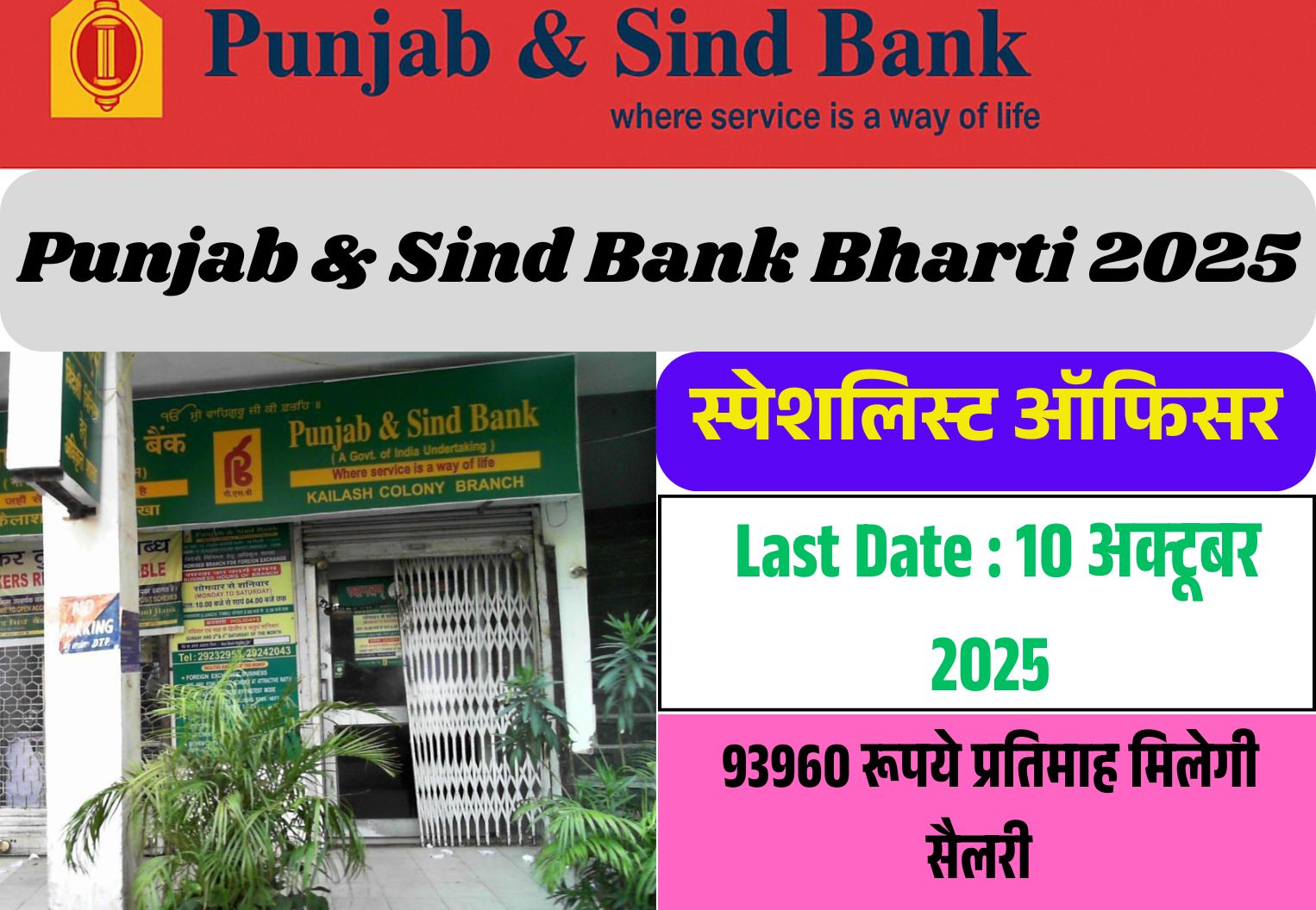 Punjab & Sindh Bank Specialist Officer Vacancy 2025