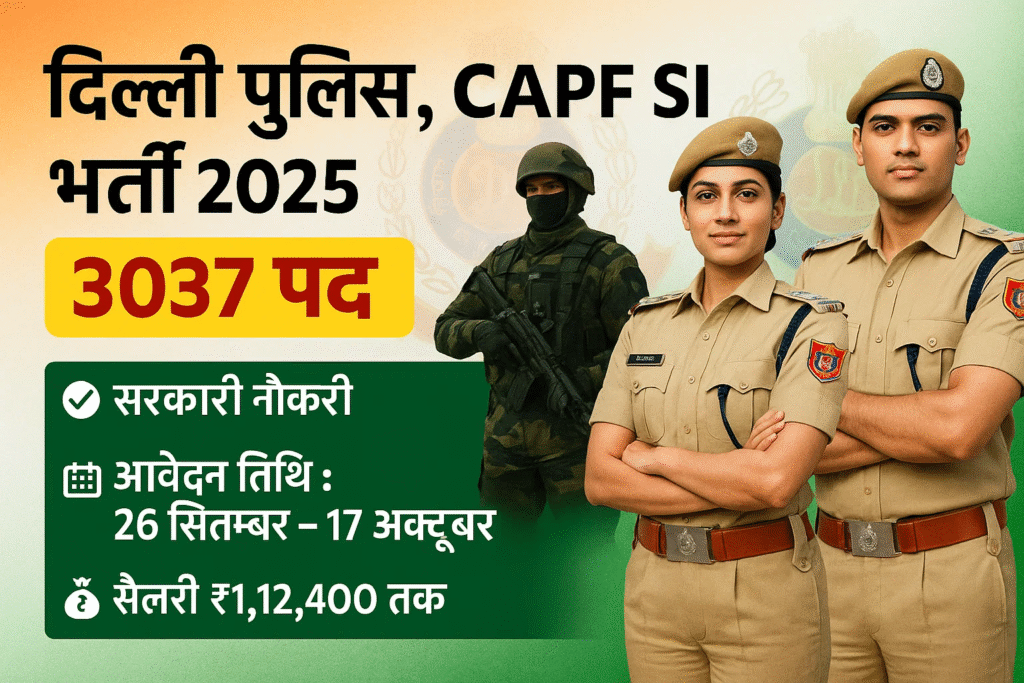 SSC Delhi Police CAPF SI Vacancy 2025