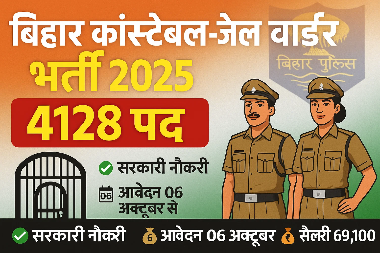 Bihar Constable jail warder Vacancy 2025