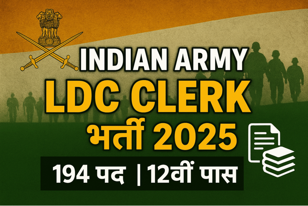 इंडियन आर्मी एलडीसी क्लर्क भर्ती 2025
