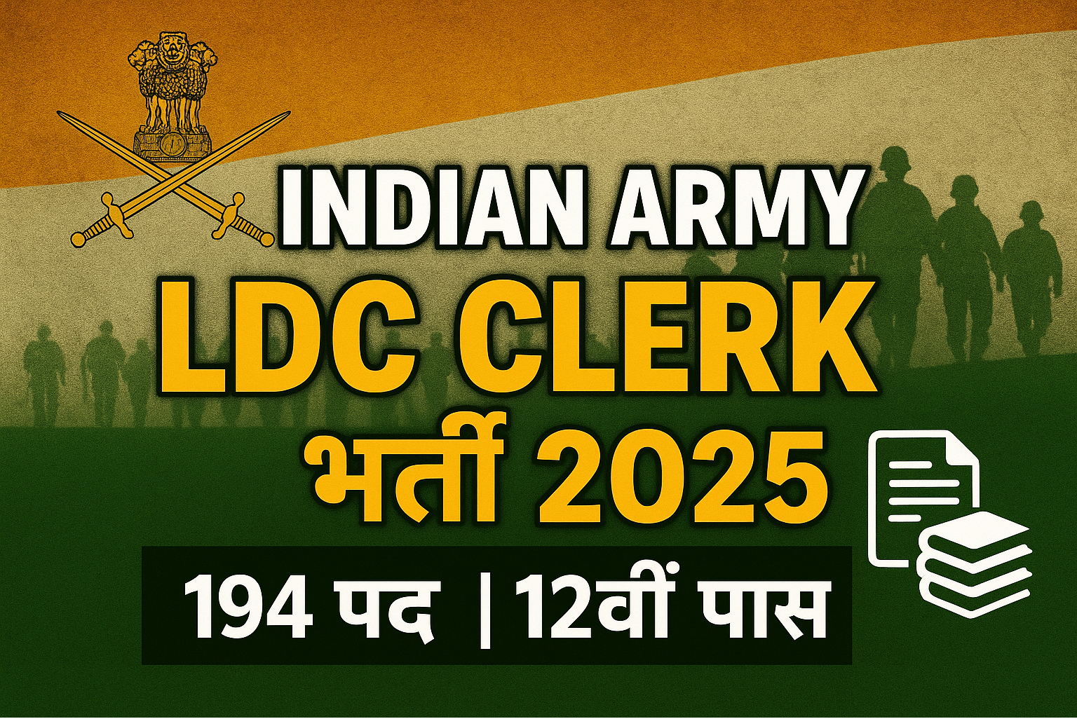 इंडियन आर्मी एलडीसी क्लर्क भर्ती 2025
