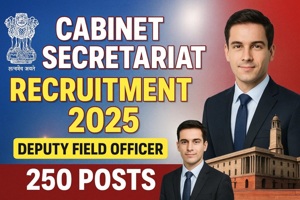Cabinet Secretariat Recruitment 2025 : डिप्टी फील्ड ऑफिसर के 250 पदों पर आवेदन शुरू, जानें योग्यता और आवेदन प्रक्रिया