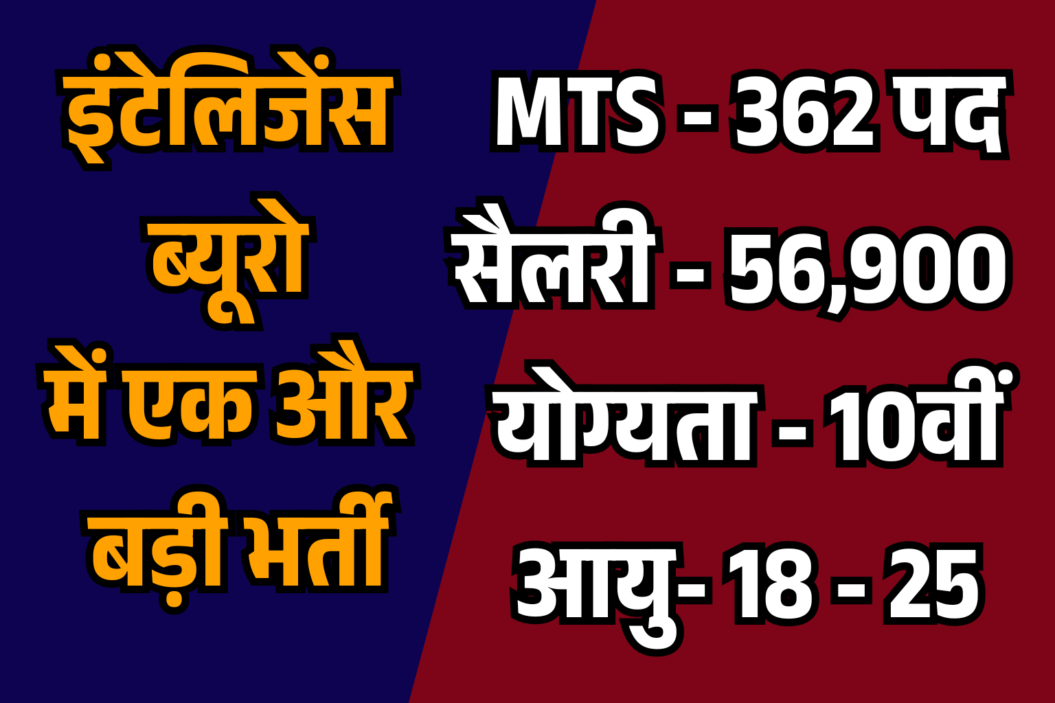 इंटेलिजेंस ब्यूरो में MTS के पदों निकली भर्ती,
