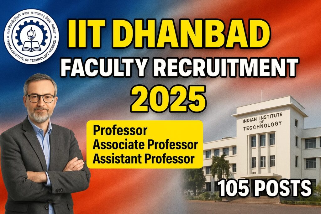 IIT Dhanbad Faculty Recruitment 2025: प्रोफेसर, एसोसिएट और असिस्टेंट प्रोफेसर के पदों पर निकली भर्ती, ऐसे करें अप्लाई