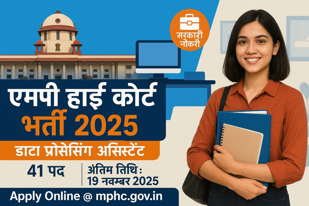 MP High Court Data Processing Assistant Vacancy 2025
