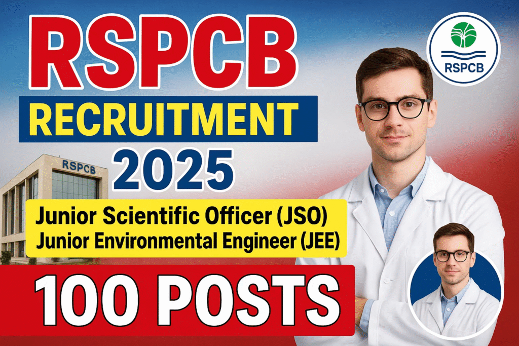 RSPCB Bharti 2025: राजस्थान प्रदूषण नियंत्रण बोर्ड में JSO और JEE पदों पर भर्ती, बिना इंटरव्यू के सिलेक्शन
