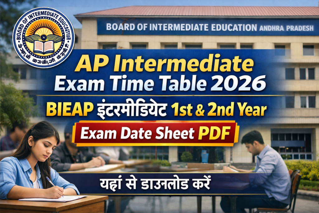 AP Intermediate Exam Time Table