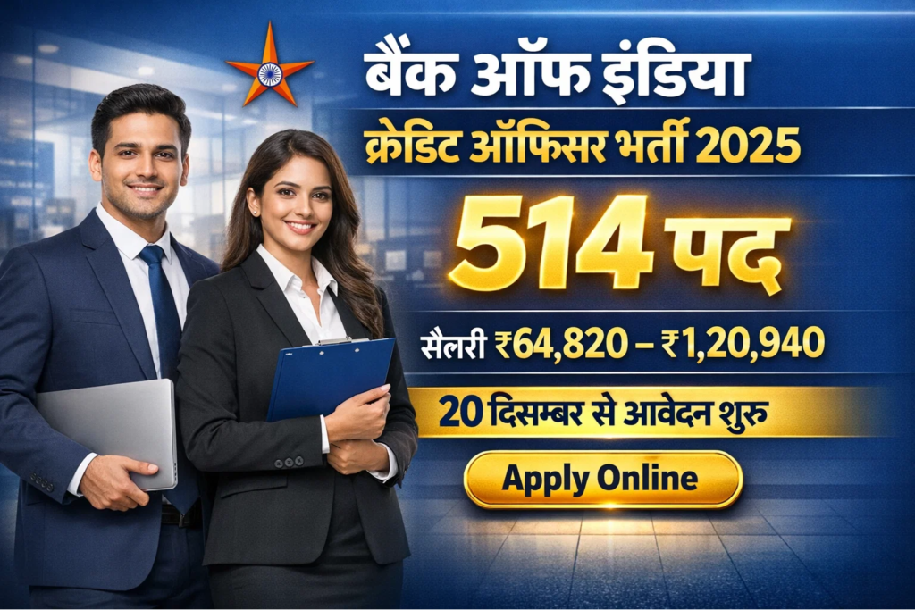 Bank Of India Credit Officer Vacancy 2025