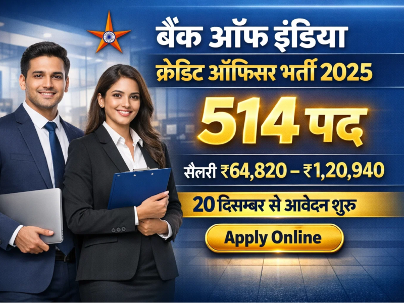 Bank Of India Credit Officer Vacancy 2025