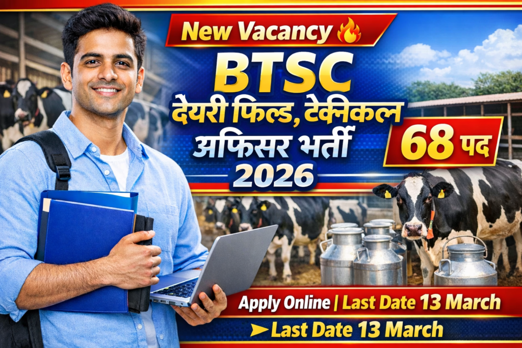BTSC डेयरी फिल्ड, टेक्निकल ऑफिसर भर्ती 2026