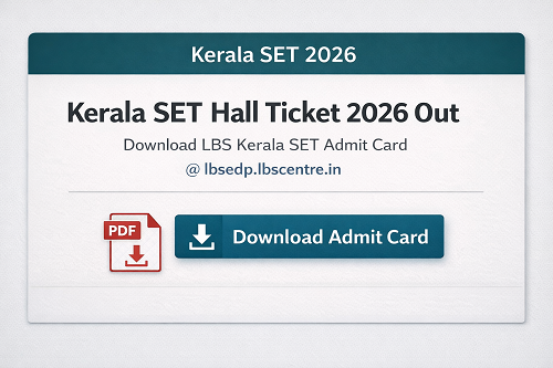 Kerala SET Hall Ticket