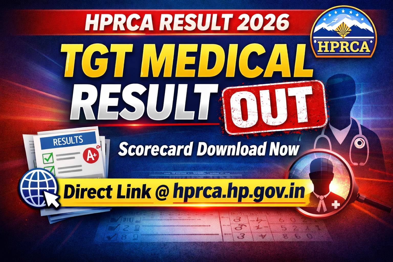 HPRCA TGT Medical Exam Result
