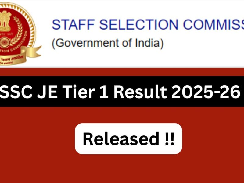 ssc je tier 1 result