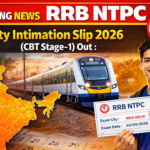 RRB NTPC City Intimation Slip