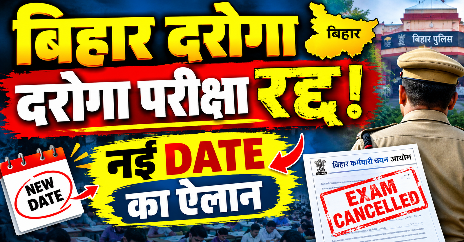 BPSSC Daroga Exam Cancelled bihar daroga mukhya pariksha radd 1799 pado par bharti new pariksha date jald
