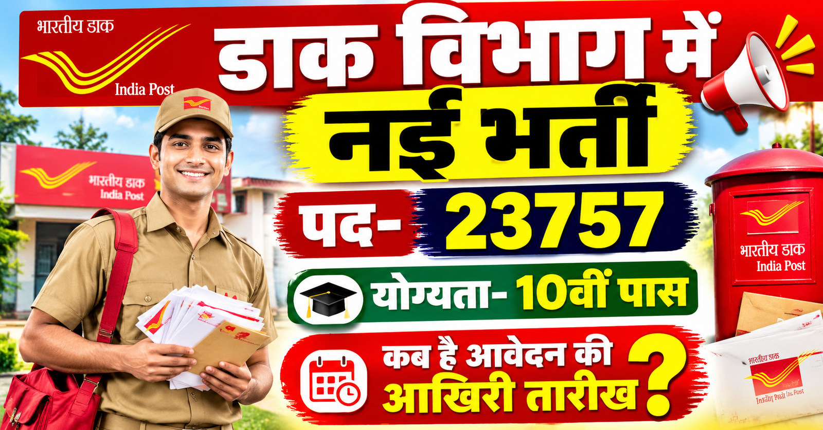 post office me 23757 pado par nai bharti nahi hogi pariksha interview jane aavedan ki aakhiri tarikh