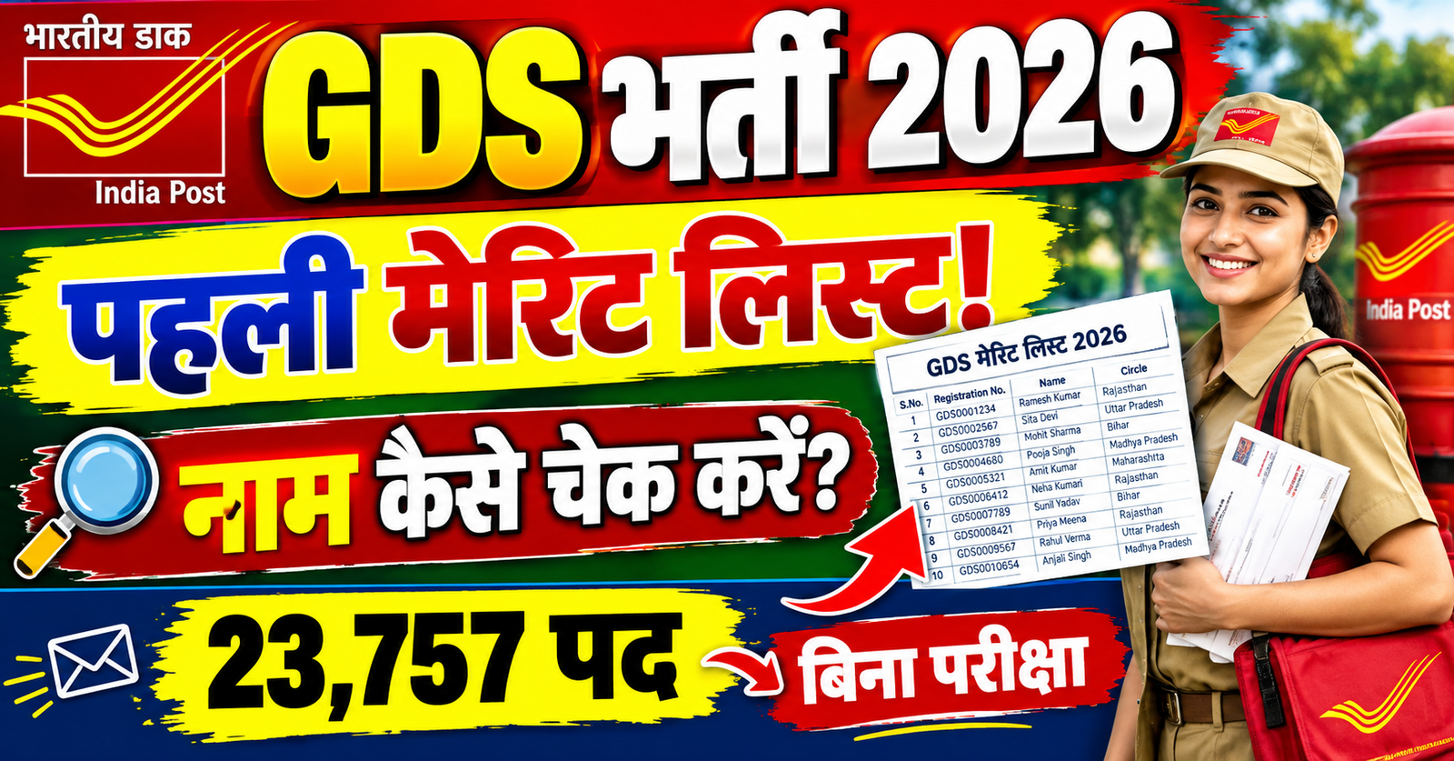 GDS Merit List 2026 pahali merit list kab aayegi 10th ke number se hoga chayan aese dekhe list