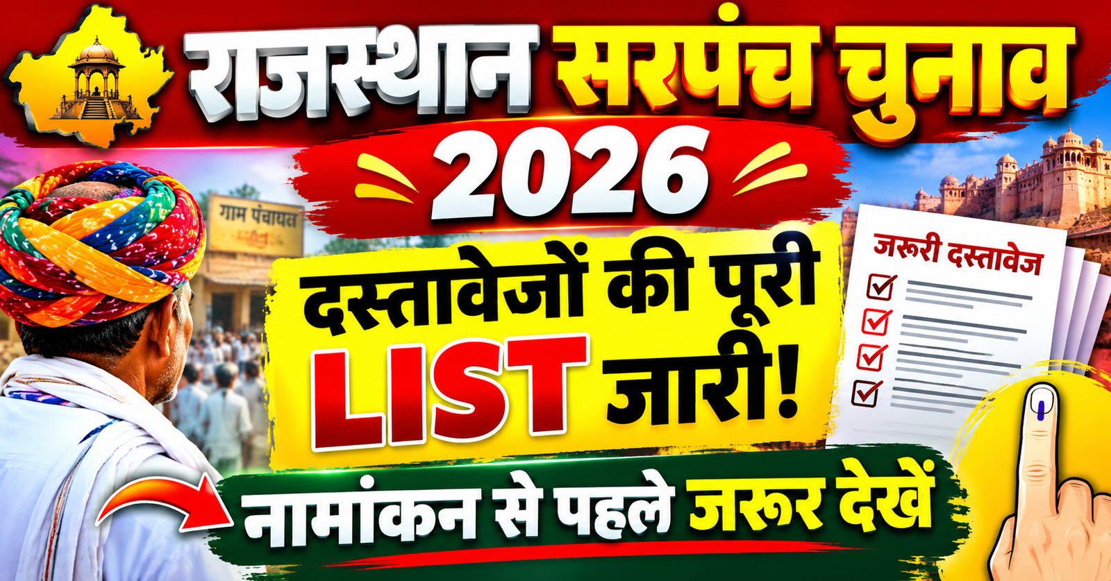 Rajasthan Sarpanch Chunav Document List 2026