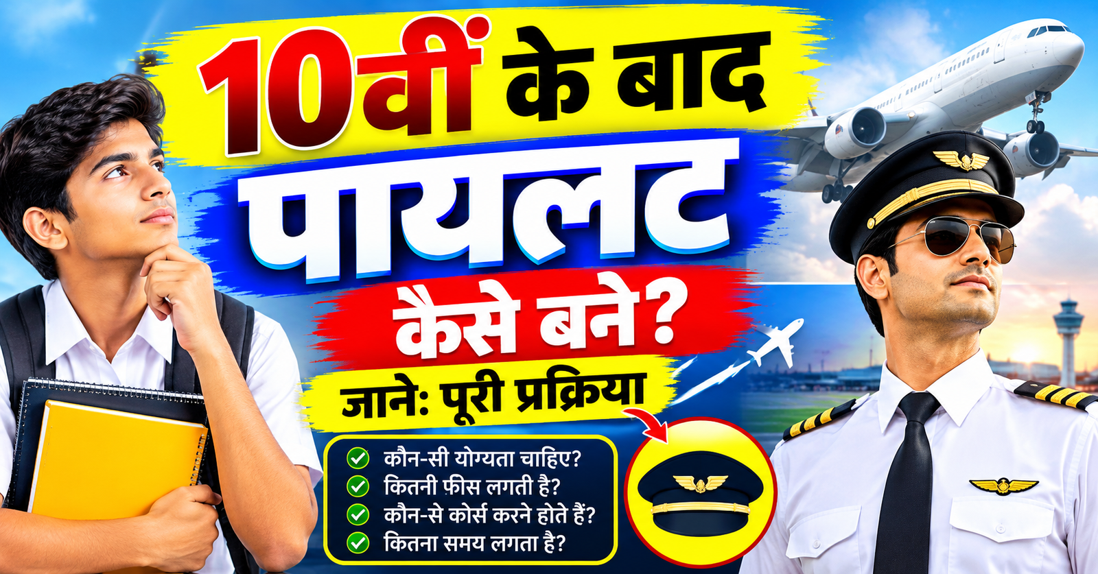 hawai jahanj udane ka sapna hai janiye 10th ke bad Pilot Kaise Bane yogyata aur salary