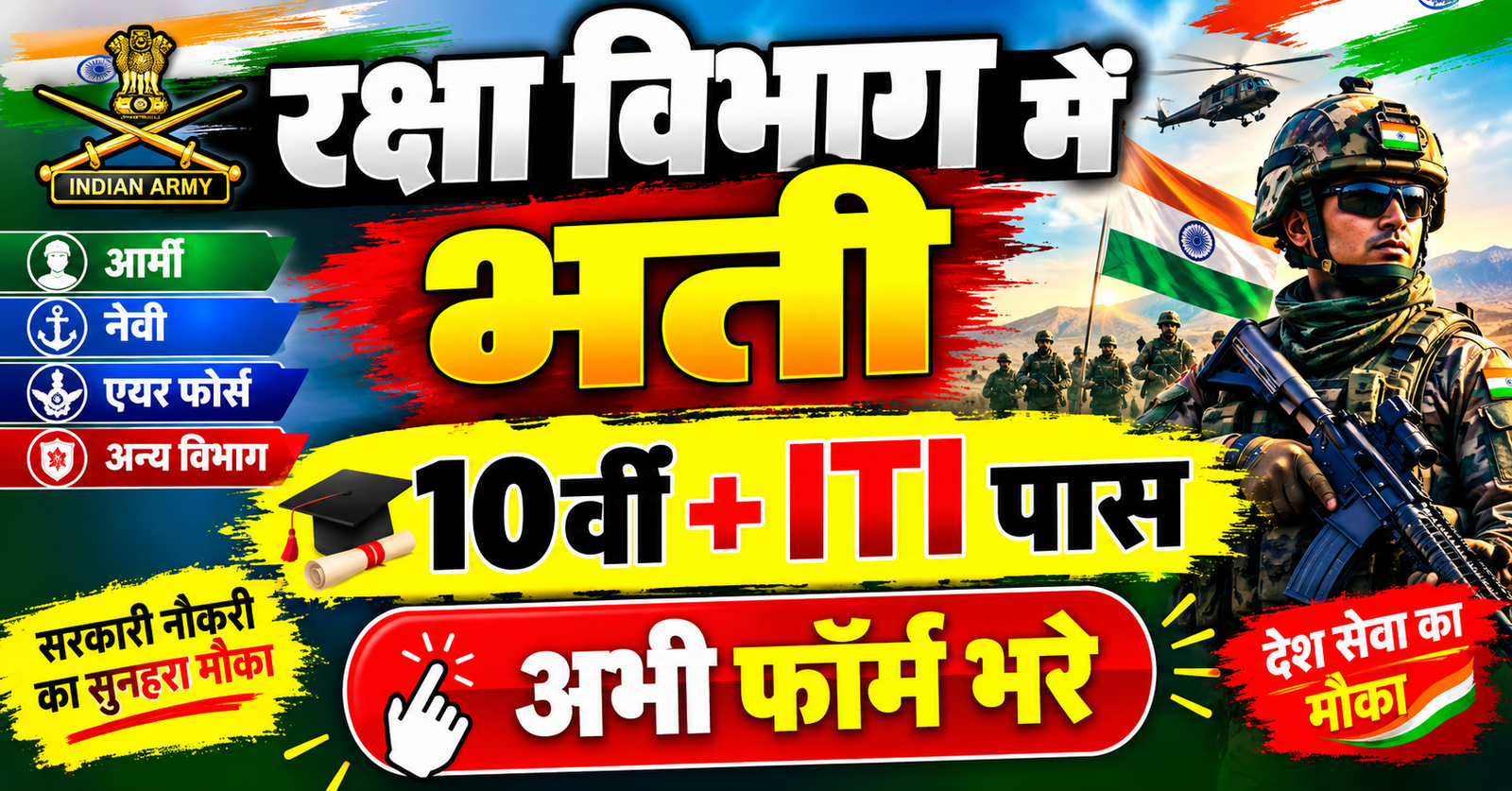 raksha vibhag me 10th pass ke liye nikali bharti fees ₹0 aese kare aavedan